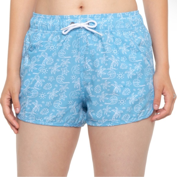 BONDI BEAMERS Women’s Print Swim Shorts - Picture 1 of 5